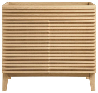 Render 36" Bathroom Vanity Cabinet, Oak