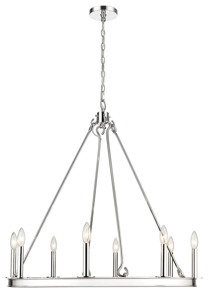 Zlite 482R-8PN 8-Light Chandelier, Polished Nickel