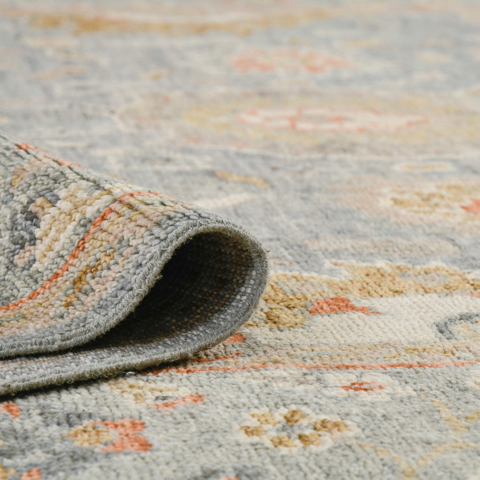 Willow Nancy Area Rug, Gray, 8' x 10', Floral
