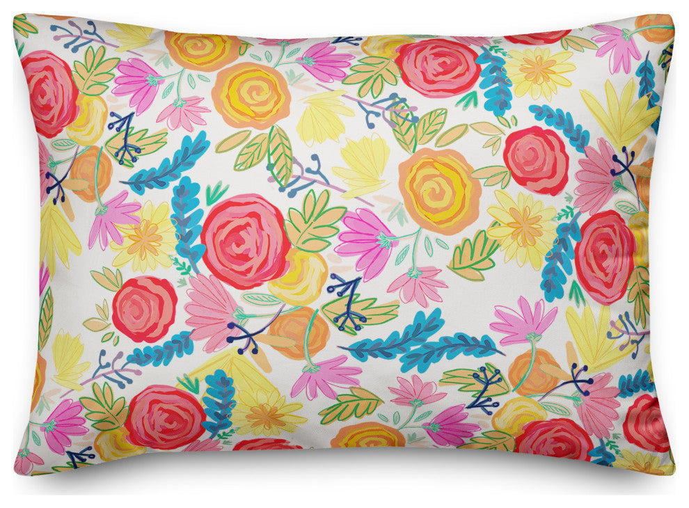 Bright Flowers 14x20 Indoor / Outdoor Pillow