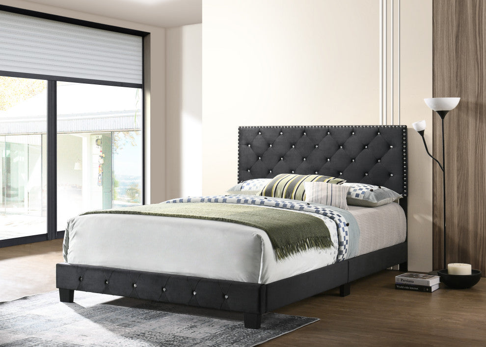 Suffolk Full Bed, Black, Queen