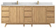 Madison Teak 84 Double Sink Bath Vanity in Light Natural 2" Calacatta Laza