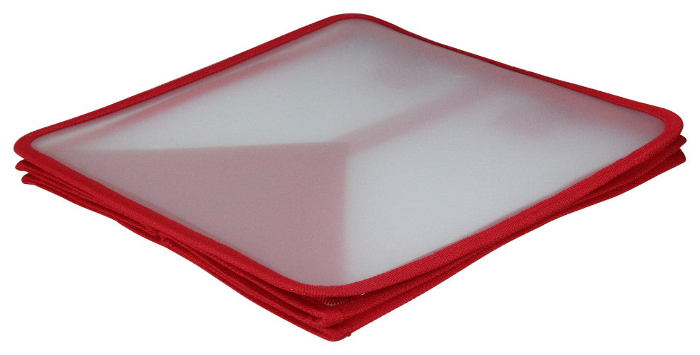 12" Red and Clear Zip Up Christmas Ornament Storage Bag, Holds 64 Ornaments