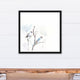 Watercolor Birds on a Branch Blue 20x20 Black Floating Framed Canvas