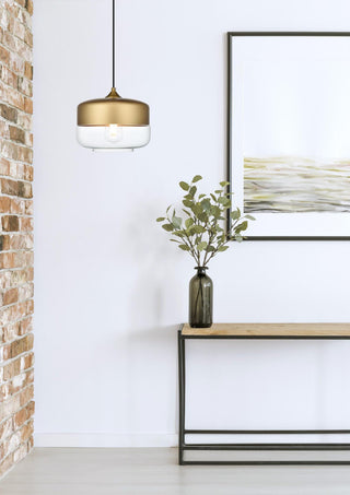 Elegant Lighting LD2243 Ashwell 10"W Pendant - Satin Gold