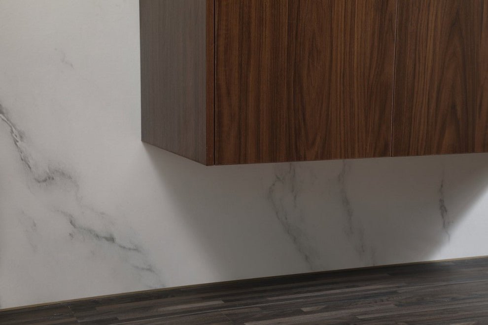 Phoebe Single Bathroom Vanity, Walnut, 48", Without Backsplash