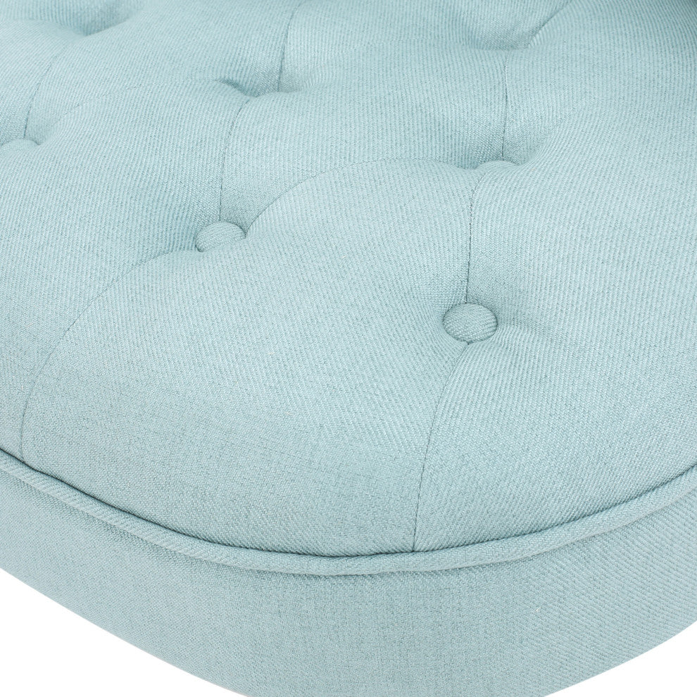 GDF Studio Donna Plush Modern Tufted Accent Chair, Light Blue