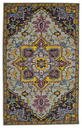 Boho Evreux Area Rug, Yellow, 7'6" x 9'6", Medallion