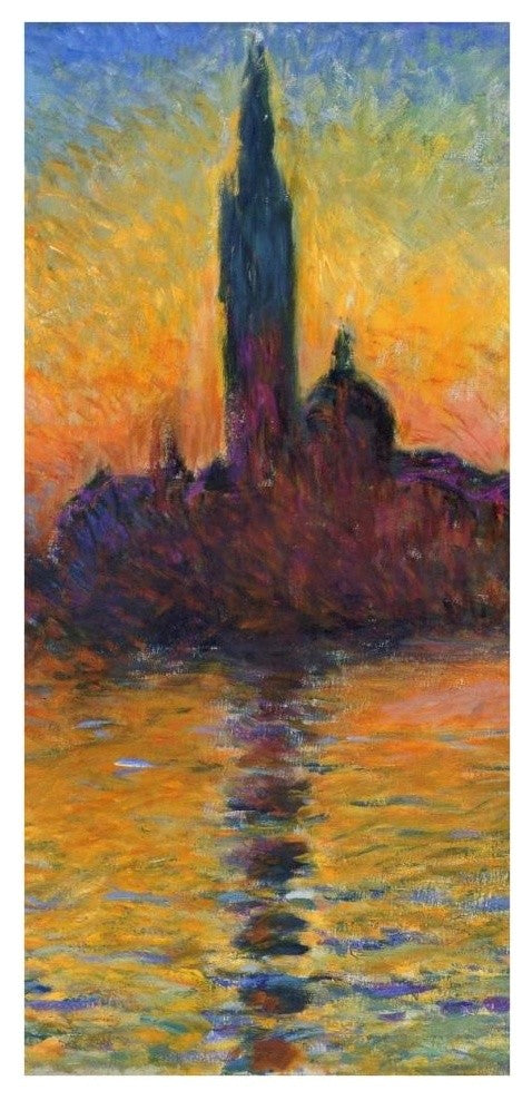 "Twilight Venice (left)" Digital Paper Print by Claude Monet, 19"x38"