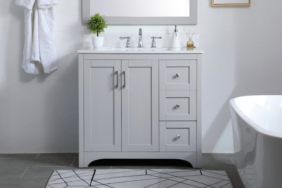 Elegant Decor Moore Bathroom Vanity Grey