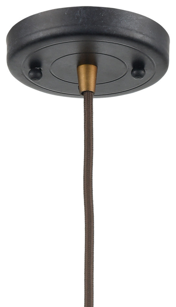 Elk Home English Pub 8" 1-Light Metal Mini Pendant in Tarnished Graphite Black