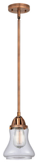 Bellmont Mini Pendant, Antique Copper, Clear, Clear
