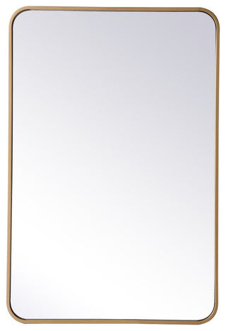 Elegant Decor MR802436BR Soft Corner Metal Rectangular Mirror, 24"x36"