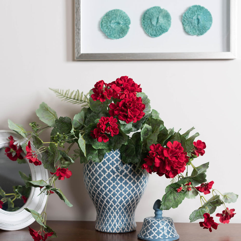 22"  Geranium Hanging Bush-Red