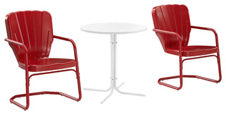 Ridgeland 3-Piece Outdoor Bistro Set, Bright Red Gloss