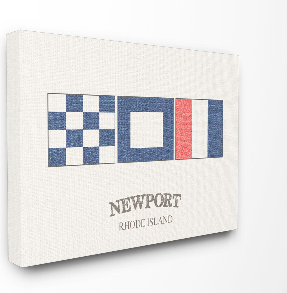 'Newport Rhode Island Nautical Flags', Stretched Canvas, 16"x1.5"x20"