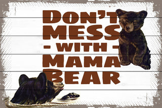 "Mama Bear" Painting Print on White Wood