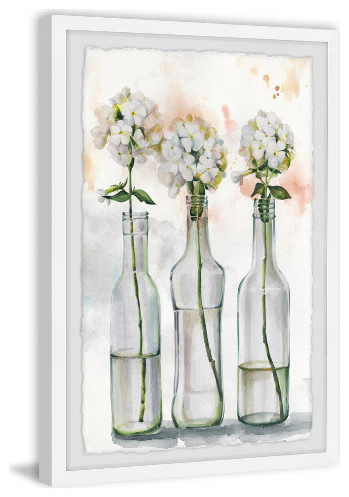 "Bottled Blooms" Framed Painting Print, 8"x12"