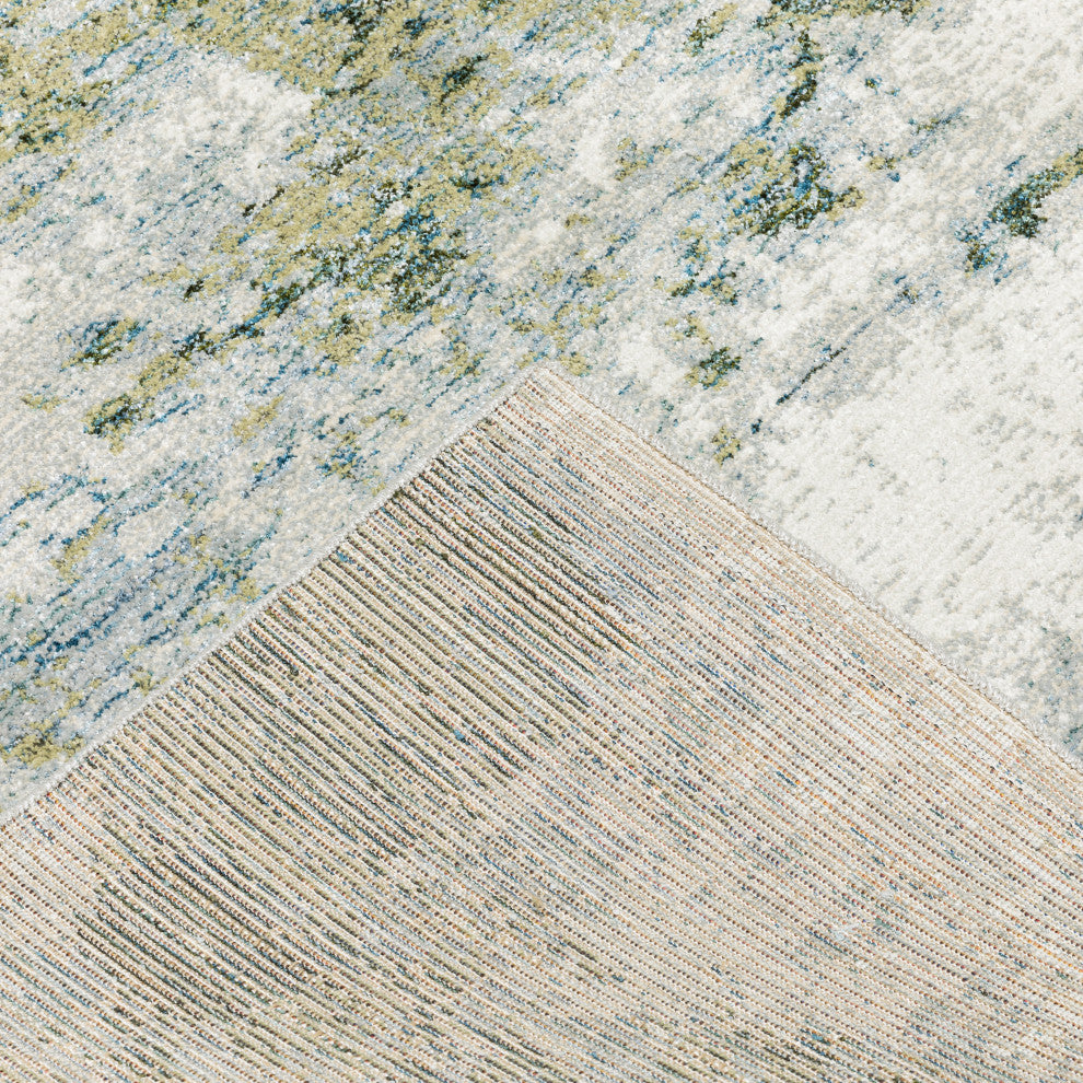 Elements Illusion Blue/Green Area Rug, 2'6"x12'