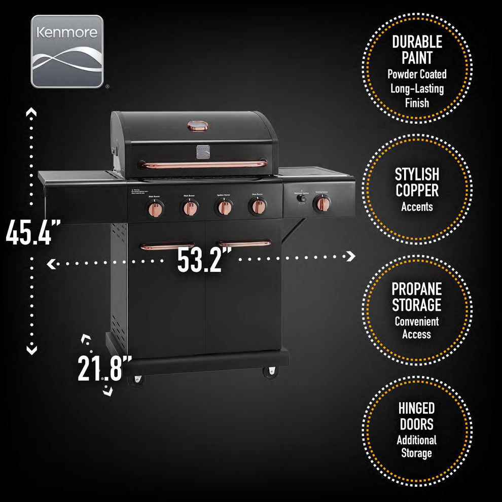 Kenmore 4 Burner Gas Grill with Searing Side Burner