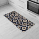 Carmen Printed Kitchen Runner Mat 47" x 20" Black and Beige Tile Design