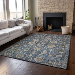 Premium Machine Washable Mayfield AMF697 Navy 9' x 12' Rug