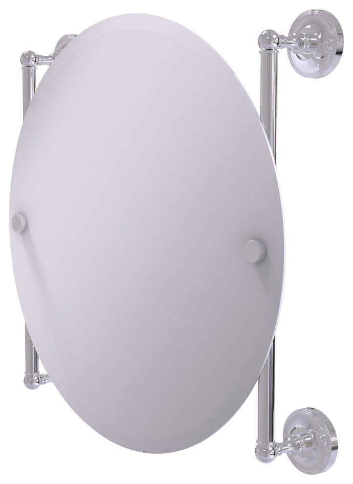 Prestige Regal Round Frameless Rail Mounted Mirror, Polished Chrome