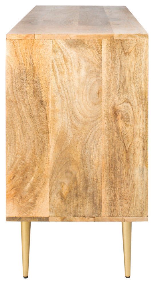 Safavieh Couture Titan Inlayed Cement Sideboard, Natural/Brass