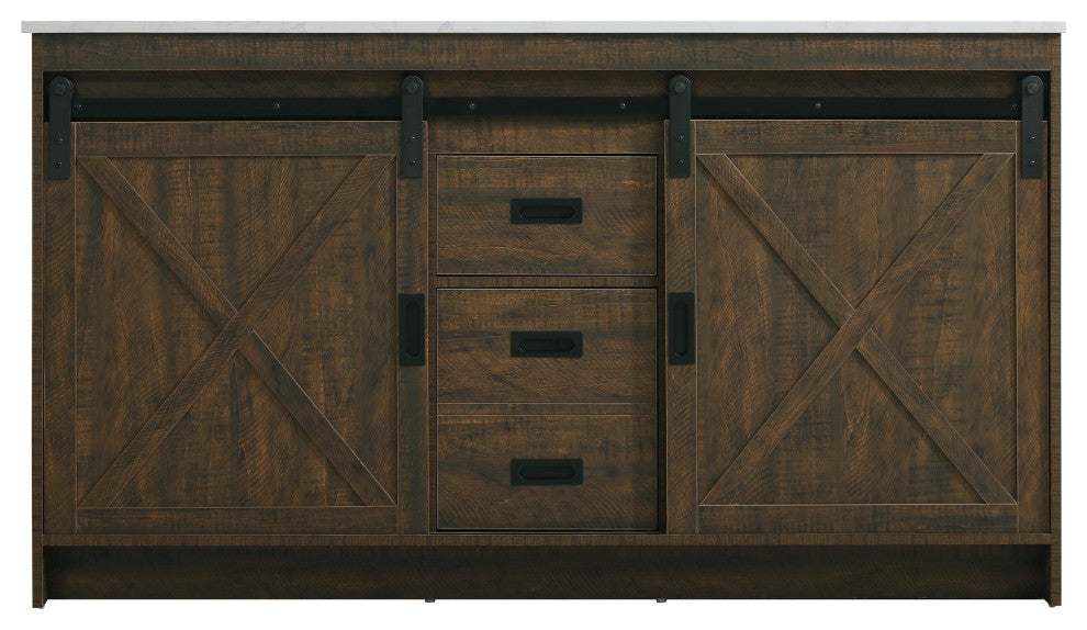 Home Living 60" Double Bathroom Vanity, Expresso