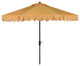 Safavieh Outdoor Elegant Valance 11ft Round Umbrella Yellow