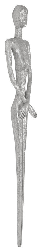 Skinny Female Wall Art, Resin, Silver Leaf