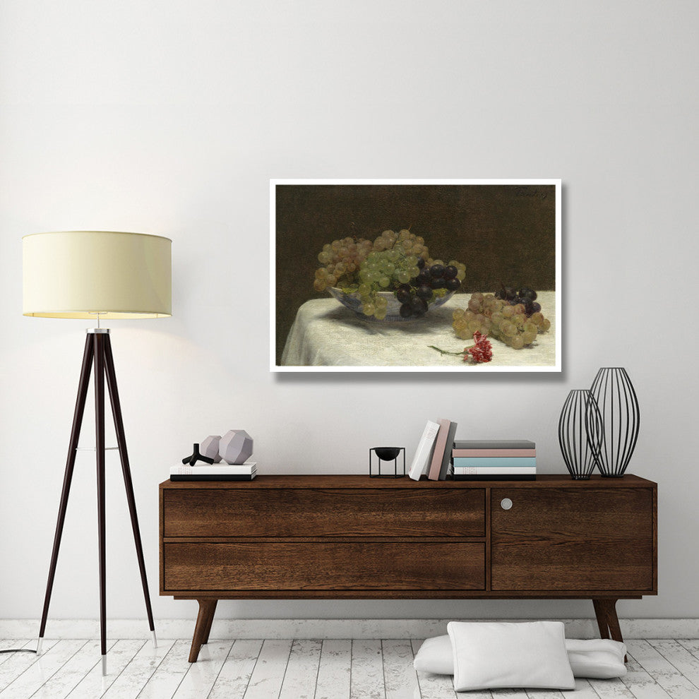 "Still Life with Grapes and a Carnation, c. 1880" Paper Art, 50"x34"