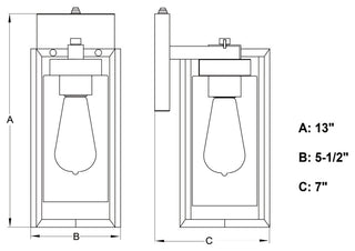 Vaxcel Lighting T0646 Kilbourne 13" Tall Outdoor Wall Sconce - Textured Black