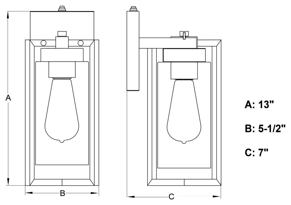 Vaxcel Lighting T0646 Kilbourne 13" Tall Outdoor Wall Sconce - Textured Black