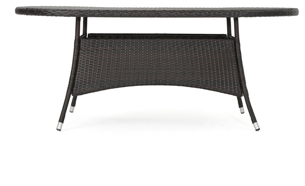 GDF Studio Bristle Multi Brown Pe Oval Dining Table