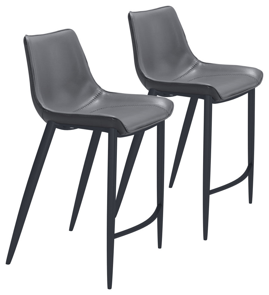 Magnus Counter Chair Dark Gray & Black