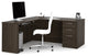 Embassy 66" L-Shaped Desk, Dark Chocolate
