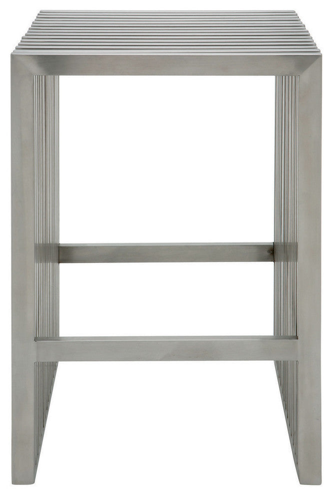 Amici Counter Stool, Silver Stainless Steel