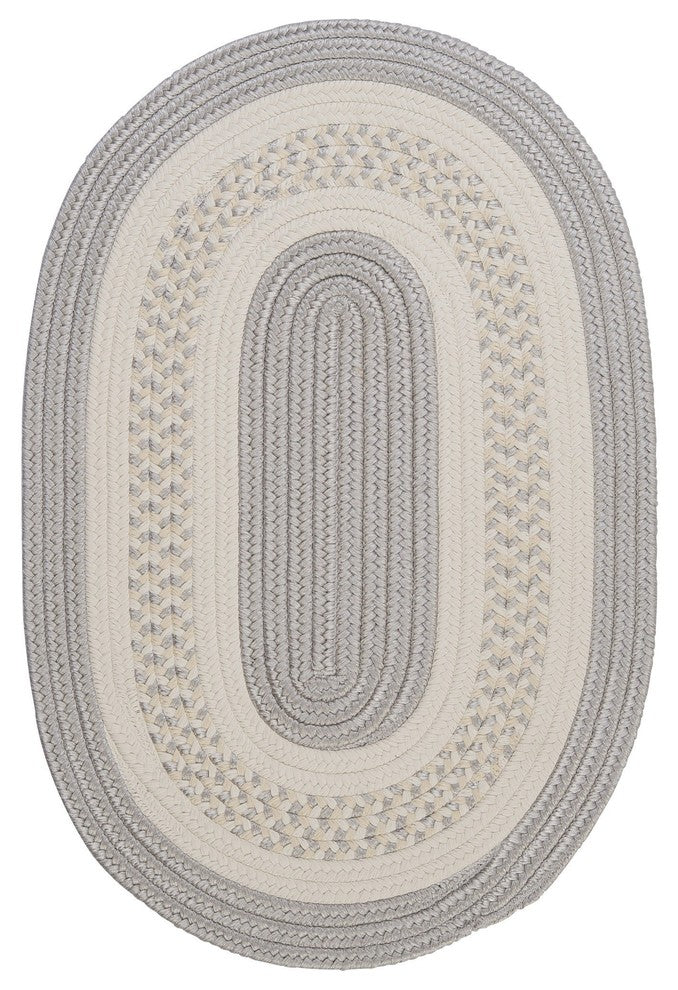 Colonial Mills Crescent NT31 Silver Indoor/Outdoor Area Rug, Oval 3'x5'