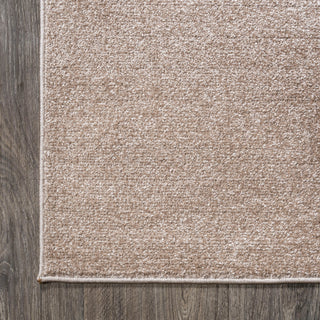 Haze Solid Low-Pile Runner Rug, Beige, 3 X 5 Oval
