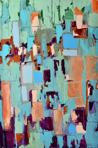 "Plunging" Painting Print on Wrapped Canvas, 40"x60"