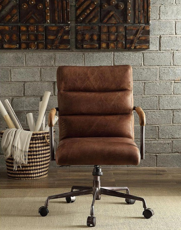 Antonio Leather Executive Office Chair, Vintage Brown