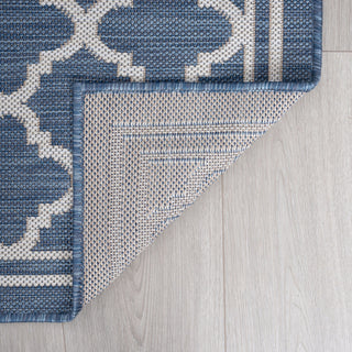 Shaila Transitional Geometric Blue Rectangle Indoor/Outdoor Area Rug, 8'x10'
