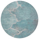 Machine Washable Indoor/Outdoor Chantille ACN1889 Teal 8' x 8' Round Rug