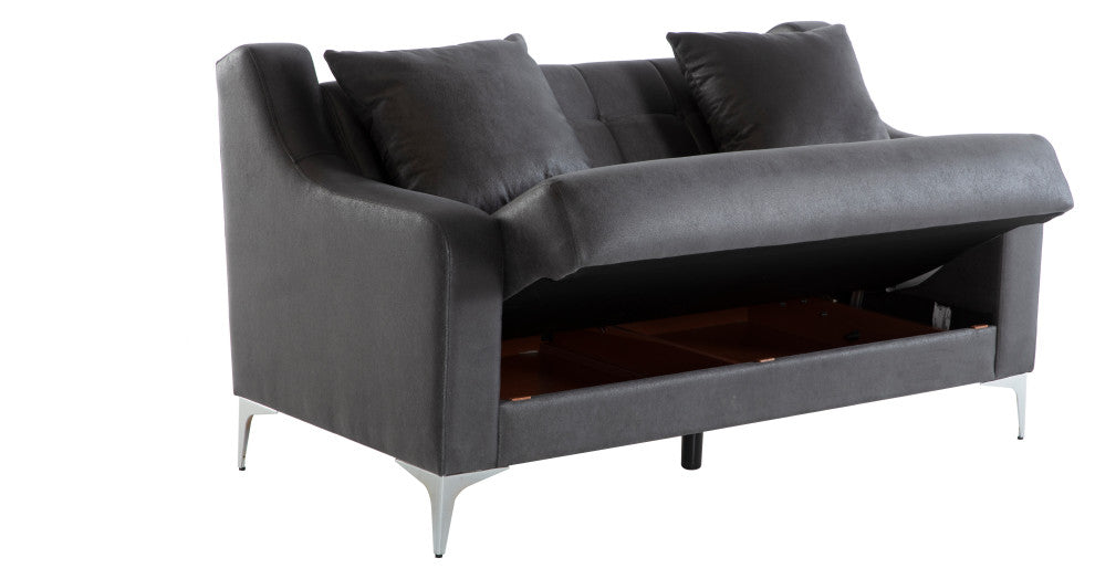Livia Love Seat, Melson Dark Gray