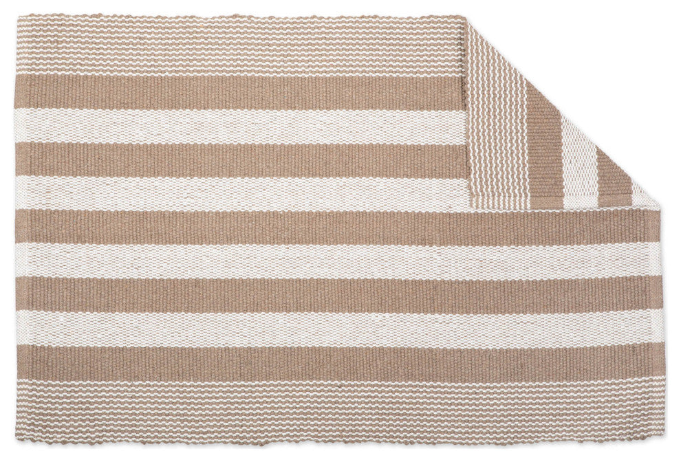 Stone Cabana Stripe Recycled Yarn Rug 2X3 Ft