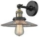 1-Light LED Halophane Sconce, Black Antique Brass, Clear Halophane