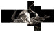 Silver Octopus, Abstract Canvas art print, 60"x32", 5 panels