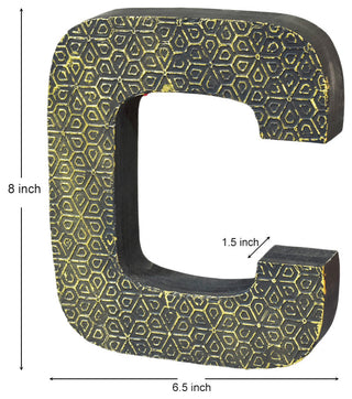 Handmade Eco-Friendly Wall Decor "S" Alphabet Letter Block, 1.3x7.7x6.5