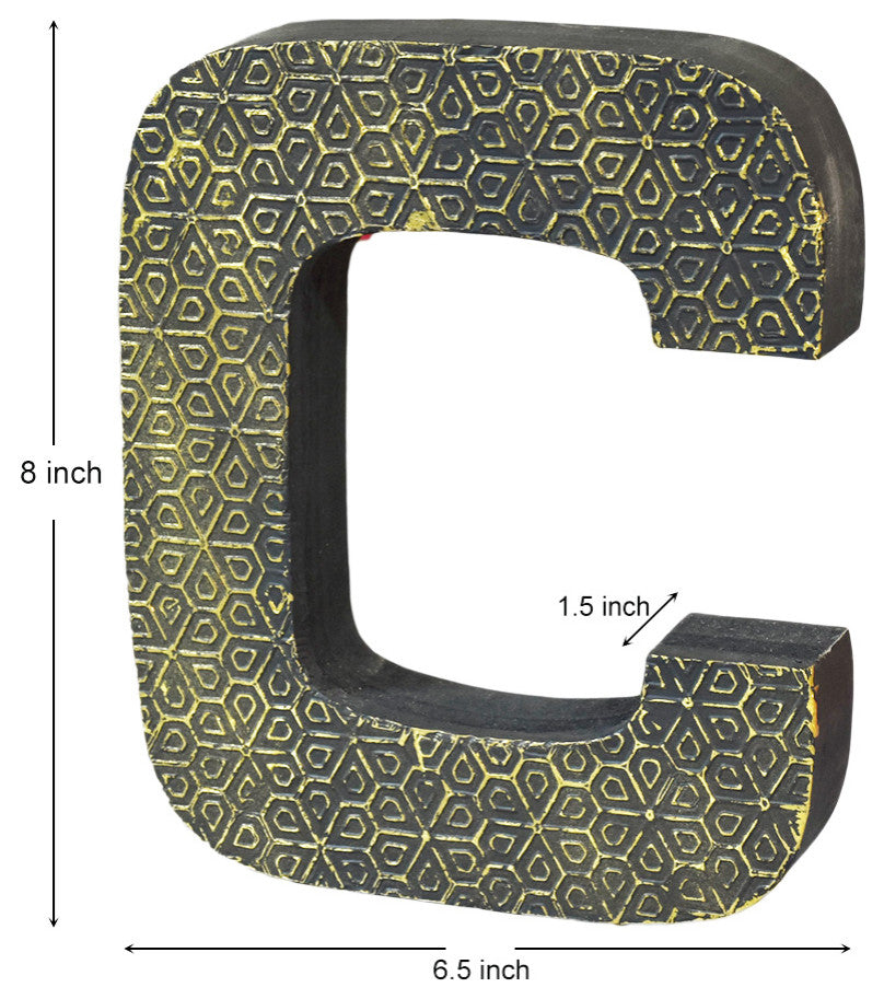 Handmade Eco-Friendly Wall Decor "S" Alphabet Letter Block, 1.3x7.7x6.5